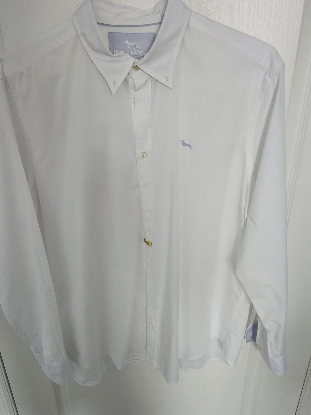 Harmont & Blaine White Dress Shirt with Light Blue Logo